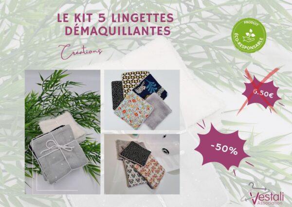 Kit 5 lingettes démaquillantes – Image 2