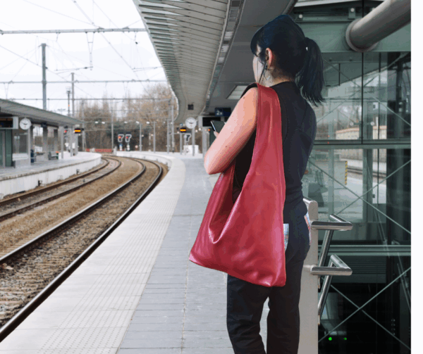 Sac à main en cuir rouge