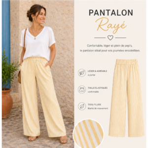 Pantalon Fluide Rayé -Mini Collection Été